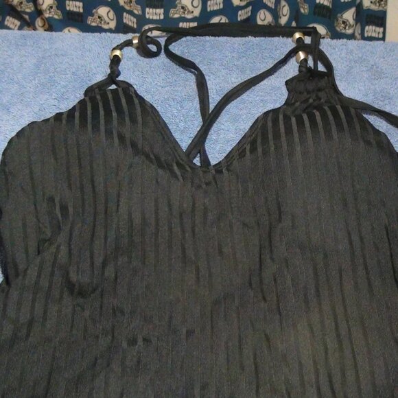 Shade & Shore Low U-Back Cross Strap Ribbed Texture 1 Piece Swimsuit Black XS-XL - Picture 12 of 16